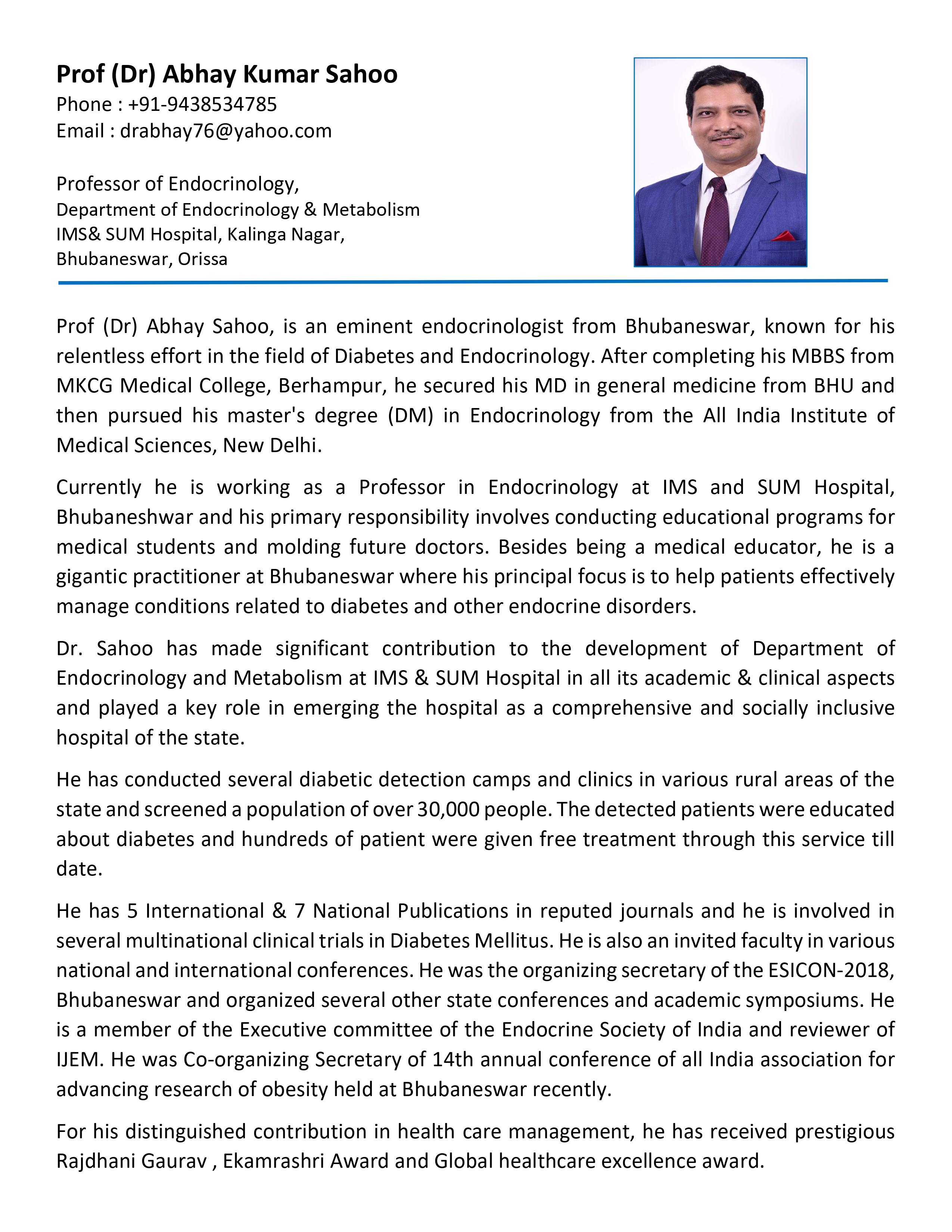 Dr Abhay Kumar sahoo